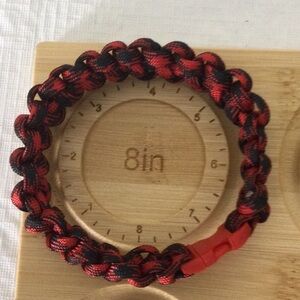 Red and Black Paracord Bracelet hand made New